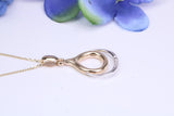 Diamond set Necklace, Two Tone Finish, Together with 16 Inch Long Chain, Made from Solid Yellow Gold