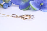 Diamond set Necklace, Two Tone Finish, Together with 16 Inch Long Chain, Made from Solid Yellow Gold
