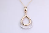 Diamond set Necklace, Two Tone Finish, Together with 16 Inch Long Chain, Made from Solid Yellow Gold