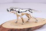 Pointer Dog Miniature Figurine, 51 mm Long, Made from Cast 925 Grade Sterling Silver with British Hallmark