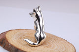 Sitting German Shepard Dog Miniature Figurine, Made from Cast 925 Grade Sterling Silver with British Hallmark