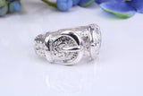 23 mm Wide Buckle ring, made from solid cast silver, British Hallmarked