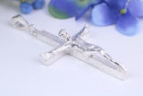 55 mm Long, Large and Heavy Sterling Silver Crucifix, Made From Solid Cast Silver, British Hallmarked