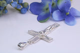50 mm Long, Large Sterling Silver Crucifix, Made From Solid Cast Silver, British Hallmarked