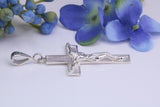 50 mm Long, Large Sterling Silver Crucifix, Made From Solid Cast Silver, British Hallmarked
