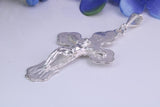 67 mm Long, Large Ornate Sterling Silver Crucifix, Made From Solid Cast Silver, British Hallmarked