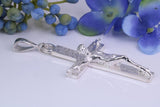 55 mm Long, Large and Heavy Sterling Silver Crucifix, Made From Solid Cast Silver, British Hallmarked