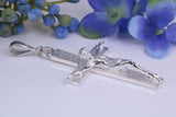 55 mm Long, Large and Heavy Sterling Silver Crucifix, Made From Solid Cast Silver, British Hallmarked