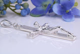 55 mm Long, Large and Heavy Sterling Silver Crucifix, Made From Solid Cast Silver, British Hallmarked