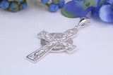 Large 42 mm Long Celtic Cross, Made From Solid Cast Silver