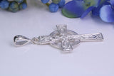 Large 42 mm Long Celtic Cross, Made From Solid Cast Silver