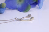 White Gold Wishbone Necklace Together with White Gold Chain, Made from Solid Cast White Gold with High Polished Finish and British Hallmark