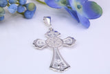 Large 46 mm Long Ornate Cross, Made From Solid Cast Silver