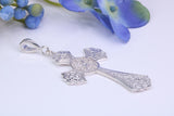 Large 46 mm Long Ornate Cross, Made From Solid Cast Silver
