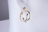 20 mm Long Two Colour Hoop Creole Earrings Made from 9ct Yellow and White Gold
