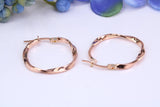 23 mm Round Creole Hood Earrings Made from 9ct Rose Gold