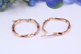 23 mm Round Creole Hood Earrings Made from 9ct Rose Gold