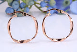 23 mm Round Creole Hood Earrings Made from 9ct Rose Gold