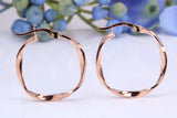 23 mm Round Creole Hood Earrings Made from 9ct Rose Gold
