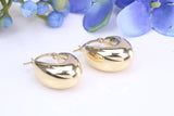 22 mm Long Chunky Looking Hoop Creole Earrings Made from 9ct Yellow Gold