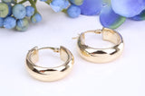 21 mm Round Chunky Looking Hoop Creole Earrings Made from 9ct Yellow Gold