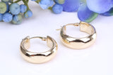 21 mm Round Chunky Looking Hoop Creole Earrings Made from 9ct Yellow Gold