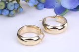 21 mm Round Chunky Looking Hoop Creole Earrings Made from 9ct Yellow Gold