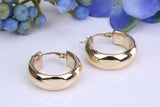 21 mm Round Chunky Looking Hoop Creole Earrings Made from 9ct Yellow Gold