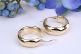 21 mm Round Chunky Looking Hoop Creole Earrings Made from 9ct Yellow Gold