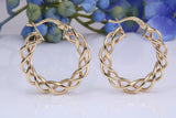 25 mm Round Chunky Looking Hoop Creole Earrings Made from 9ct Yellow Gold