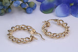 25 mm Round Chunky Looking Hoop Creole Earrings Made from 9ct Yellow Gold