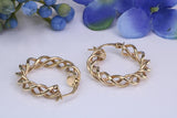 25 mm Round Chunky Looking Hoop Creole Earrings Made from 9ct Yellow Gold