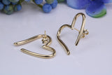 25 mm Love Heart Shape Hoop Creole Earrings Made from Solid 9ct Yellow Gold