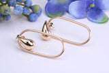 32 mm Long Dropper Hoop Earrings Made from 9ct Yellow Gold