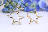 20 mm Star Shape Hoop Creole Earrings Made from Solid 9ct Yellow Gold
