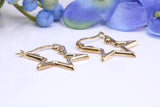 20 mm Star Shape Hoop Creole Earrings Made from Solid 9ct Yellow Gold