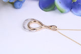 Diamond set Necklace, Two Tone Finish, Together with 16 Inch Long Chain, Made from Solid Yellow Gold