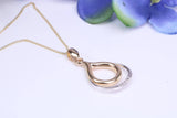 Diamond set Necklace, Two Tone Finish, Together with 16 Inch Long Chain, Made from Solid Yellow Gold