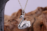 Swan Charm Necklace, made from solid cast Silver, complete with Silver Chain