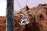 Swan Charm Necklace, made from solid cast Silver, complete with Silver Chain