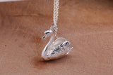 Swan Charm Necklace, made from solid cast Silver, complete with Silver Chain