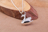 Swan Charm Necklace, made from solid cast Silver, complete with Silver Chain