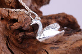 Swan Charm Necklace, made from solid cast Silver, complete with Silver Chain
