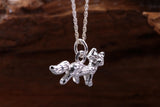 Fox Charm Necklace, made from solid cast Silver, complete with Silver Chain