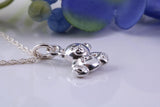 Teddy Bear Necklace, made from solid cast Silver, complete with Silver Chain