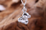Teddy Bear Necklace, made from solid cast Silver, complete with Silver Chain