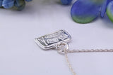 Travel Suitcase Necklace, made from solid cast Silver, complete with Silver Chain