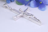 55 mm Long, Large and Heavy Sterling Silver Crucifix, Made From Solid Cast Silver, British Hallmarked