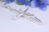 55 mm Long, Large and Heavy Sterling Silver Crucifix, Made From Solid Cast Silver, British Hallmarked