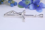 55 mm Long, Large and Heavy Sterling Silver Crucifix, Made From Solid Cast Silver, British Hallmarked